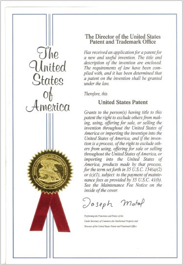 美國專利證書